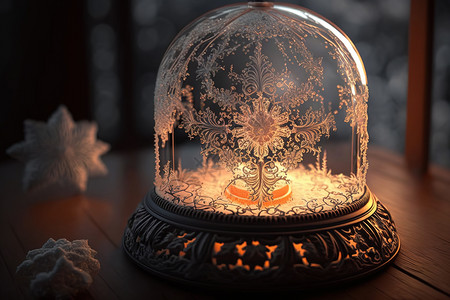 精美的雪花玻璃球图片