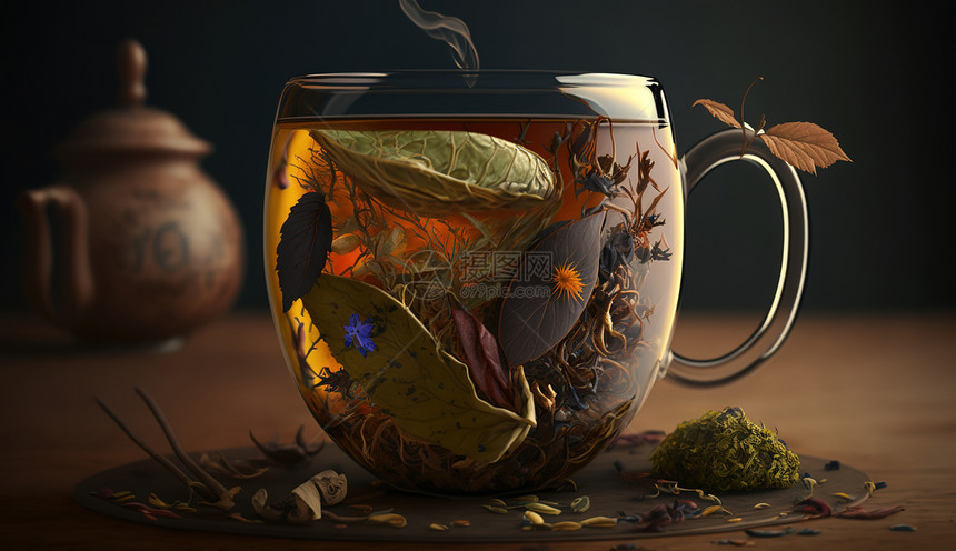 创意植物茶饮图片
