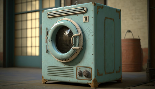 复古风洗衣机背景图片