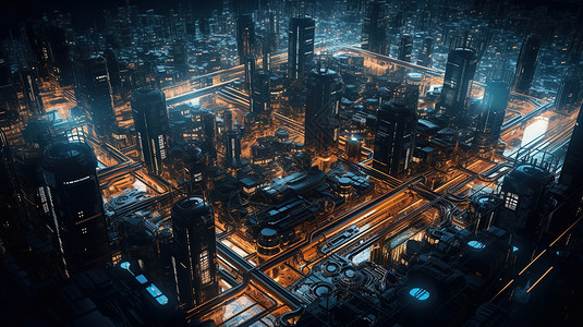 科技科幻城市背景图片