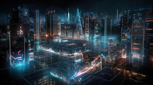 智能未来城市科幻感高清图片素材