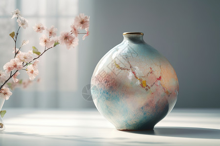 文创陶瓷陶瓷花瓶背景