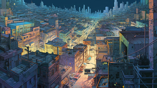 2D城市背景图片