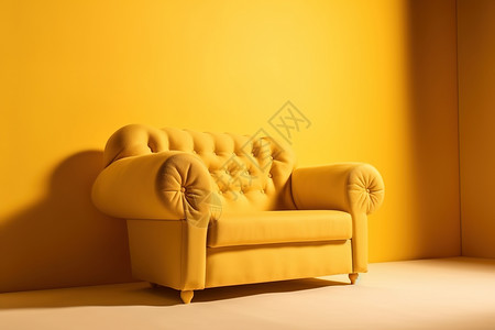 ins风黄色家具沙发图片