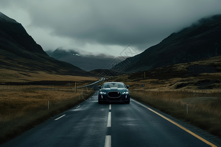 道路上行驶的车辆背景图片