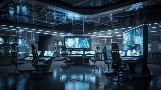 未来中央控制室概念背景图片