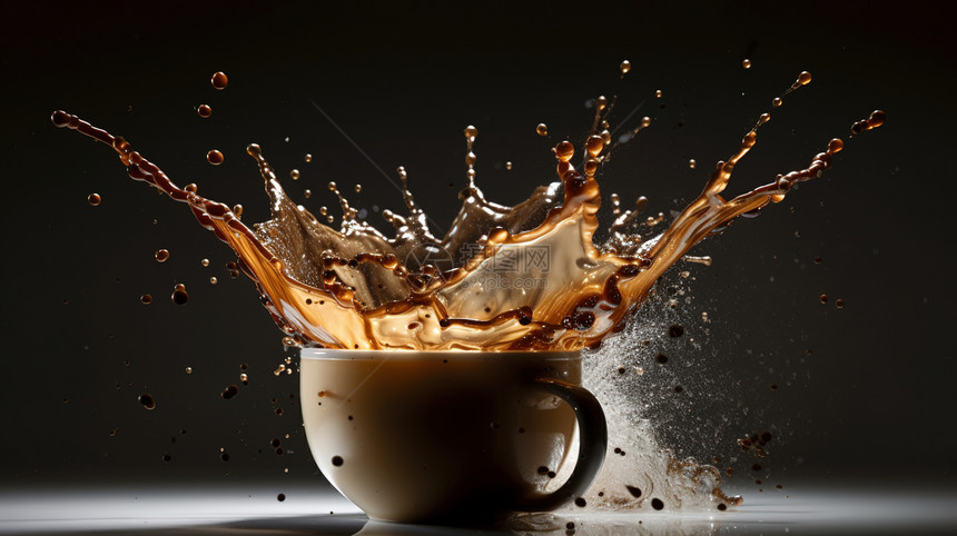 喷溅咖啡液体图片