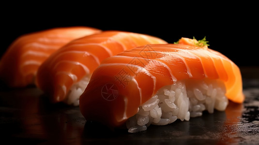 生鱼片三文鱼寿司特写高清图片