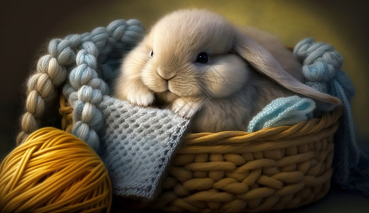可爱毛线兔子图片