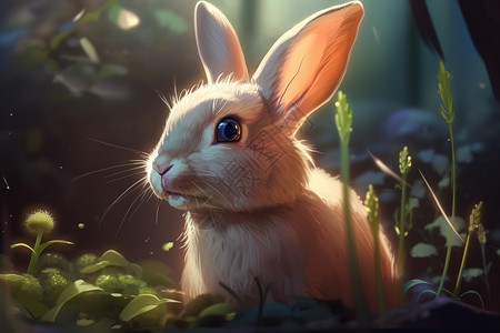 可爱兔子背景图片