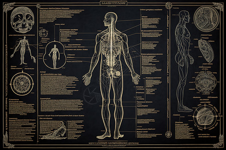 清晰人体分解图背景图片