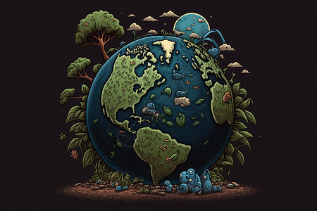地球环保创意插图图片