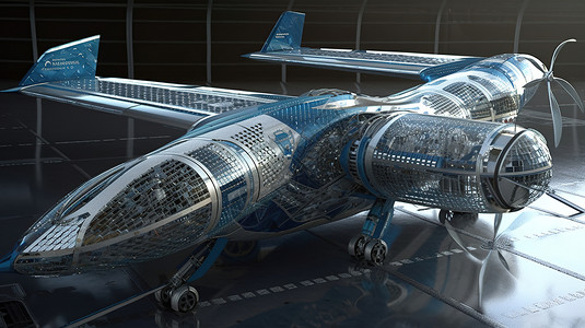 飞机骨架模型背景图片