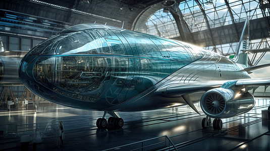 大型飞机模型背景图片