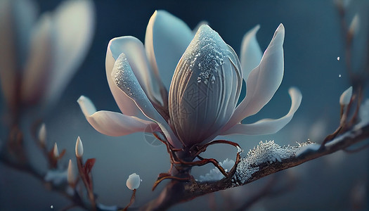 冬天花卉风景图片