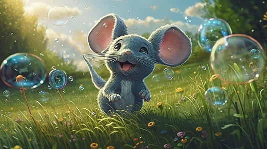 可爱活泼老鼠背景图片