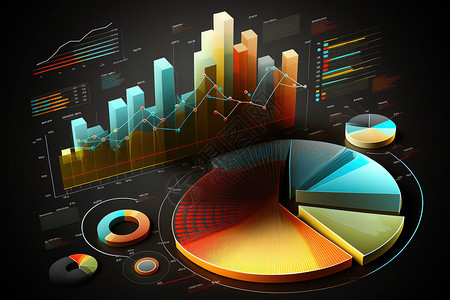 3d图表立体图表插画