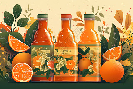 橙汁饮料背景图片