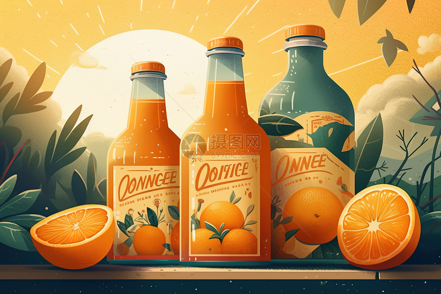 橙汁背景图片