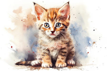可爱虎纹猫幼猫背景图片
