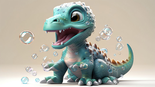 3D卡通恐龙背景图片