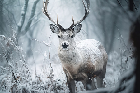 冬季驯鹿图片