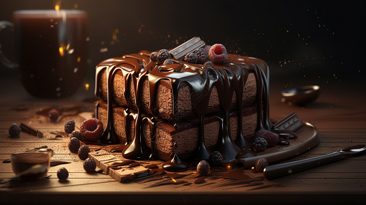 巧克力夹心蛋糕背景图片