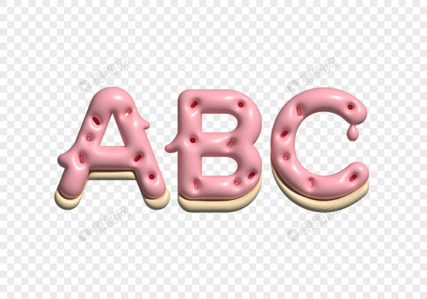 ABC膨胀字体装饰可爱字图片