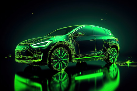 黑一元素材未来科技汽车插画