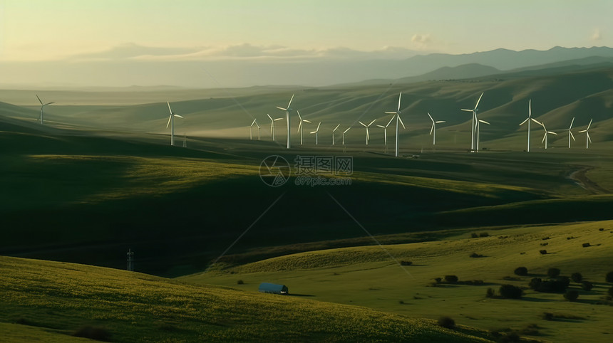 山林环保风力发电图片