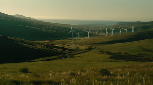 新能源环保风力发电图片