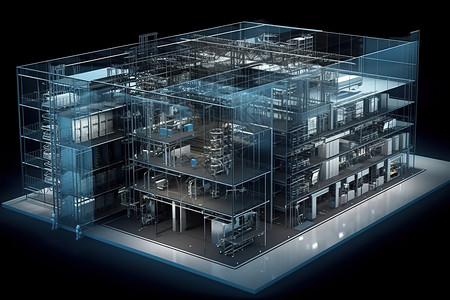 科技大楼模型背景图片
