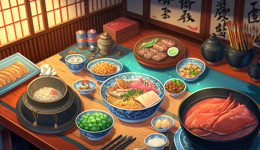 中式美食背景图片