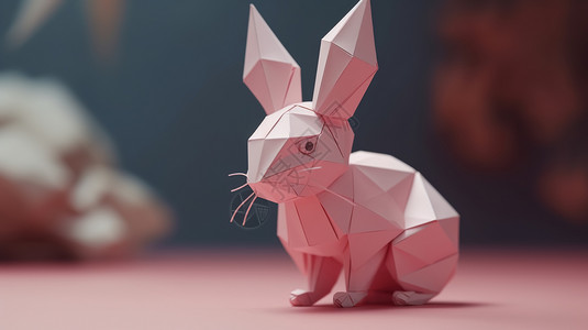 折纸玩具折纸兔子插画