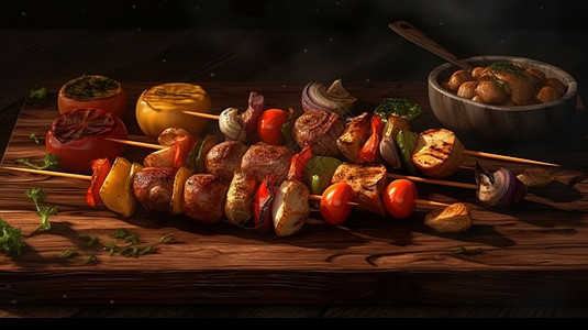 美食烤肉背景图片