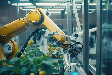 采摘蔬菜未来城镇机器人种植设计图片