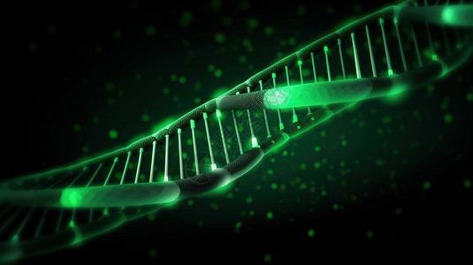 3D绿色人体DNA图片