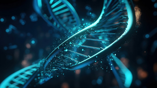 蓝色DNA3D模型背景图片