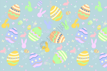 兔子彩蛋复活节彩蛋背景设计图片