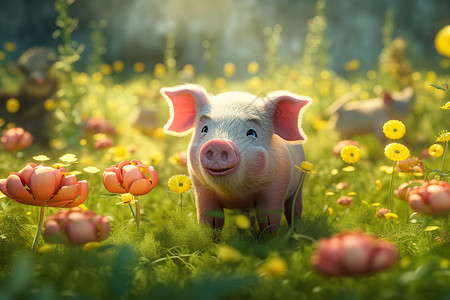 粉红色的猪图片