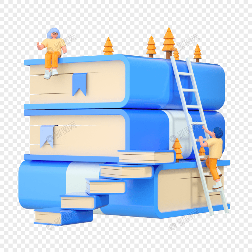 3DC4D立体课本学习知识楼梯图片