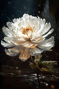 白色鲜花油画背景图片