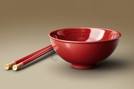 红色餐具碗筷背景图片