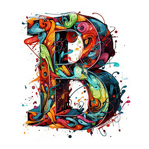 立体字母b立体B字母创意设计插画