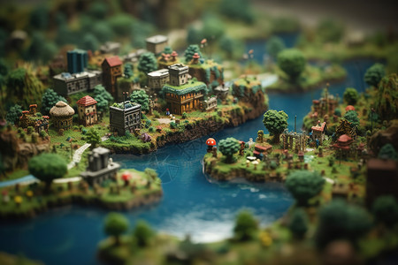 微观世界的城镇模型图片