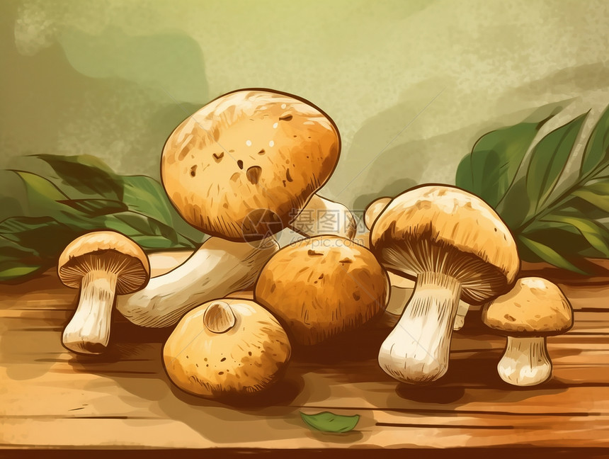 卡通白色蘑菇图片