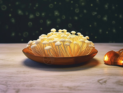 金针菇在餐桌上图片
