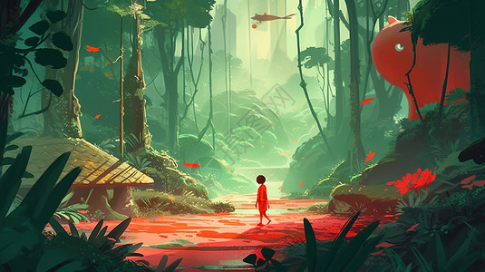 动画版热带雨林里的少女图片