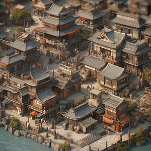 古代城镇模型图片
