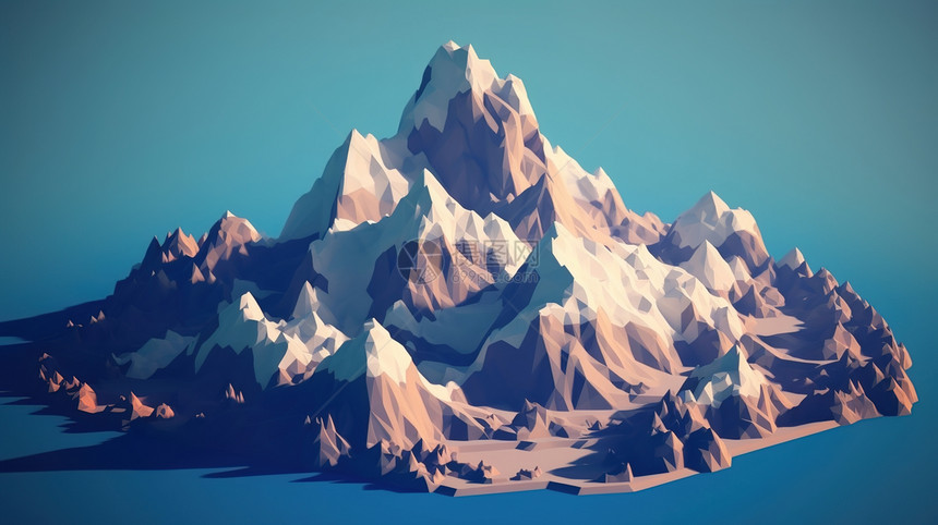 3D雪山模型图片